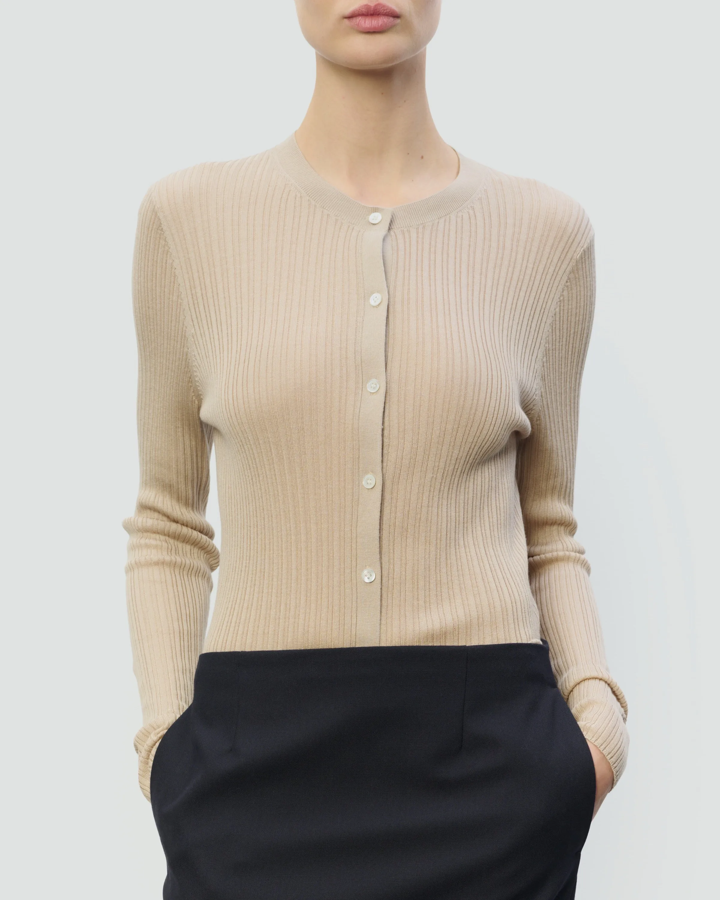 TENCEL SILK GAUZY RIB CARDIGAN sold by 440me product image thumbnail 5
