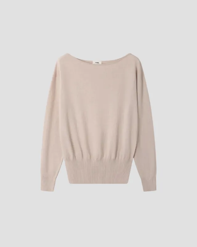 COTTON LINEN LONG SLEEVE BOATNECK made by 440me
