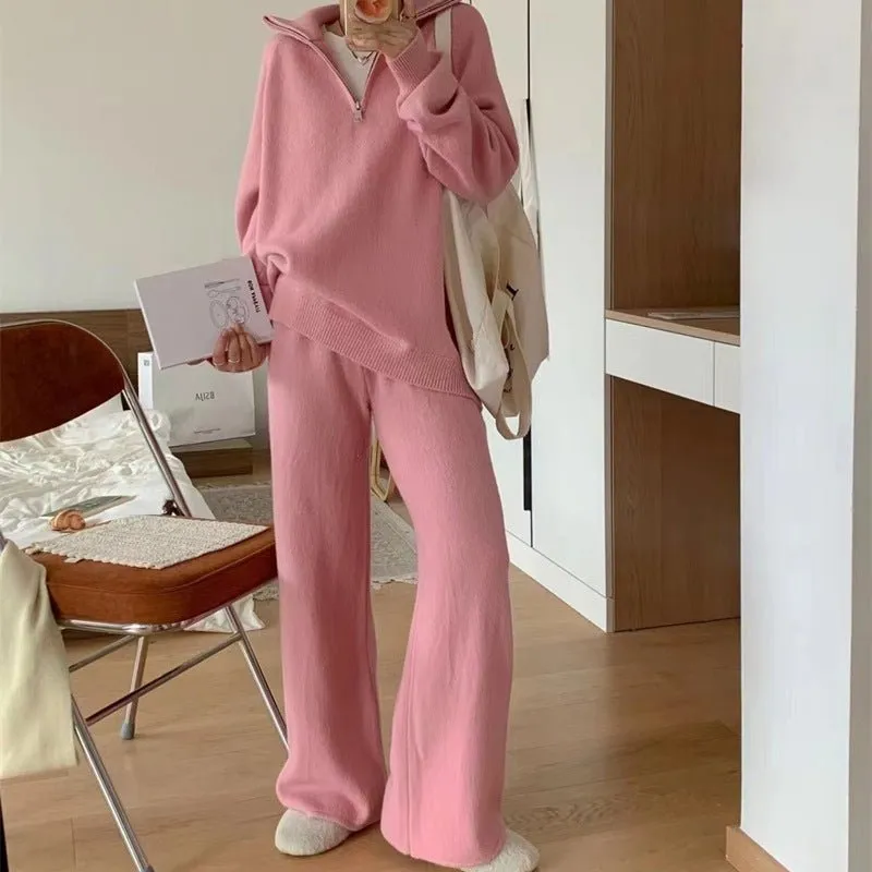 Milk gentle wind wear suit loose pullover sweater and wide leg pants FD sold by Negative product image thumbnail 4