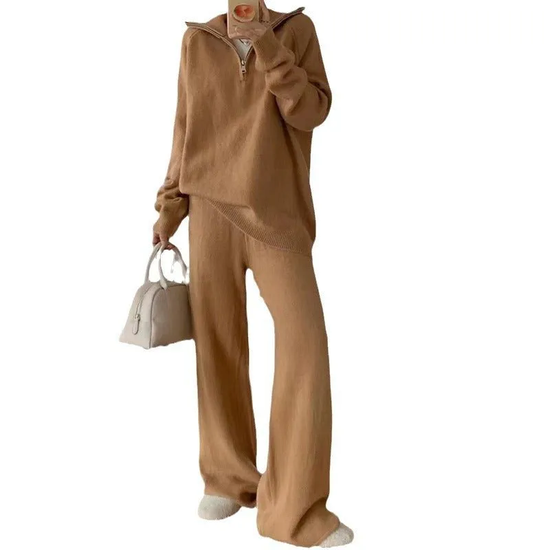 Milk gentle wind wear suit loose pullover sweater and wide leg pants FD sold by Negative product image thumbnail 5