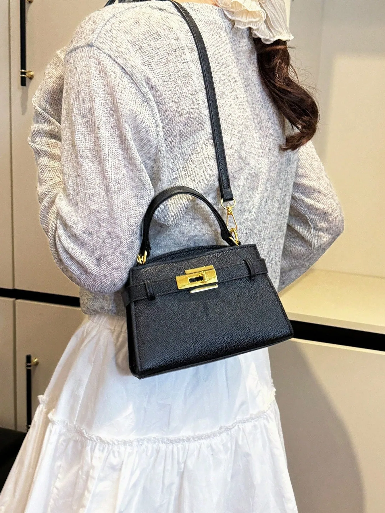 Fashionable High-End Litchi Grain Women's Handbag FD sold by Negative product image thumbnail 3