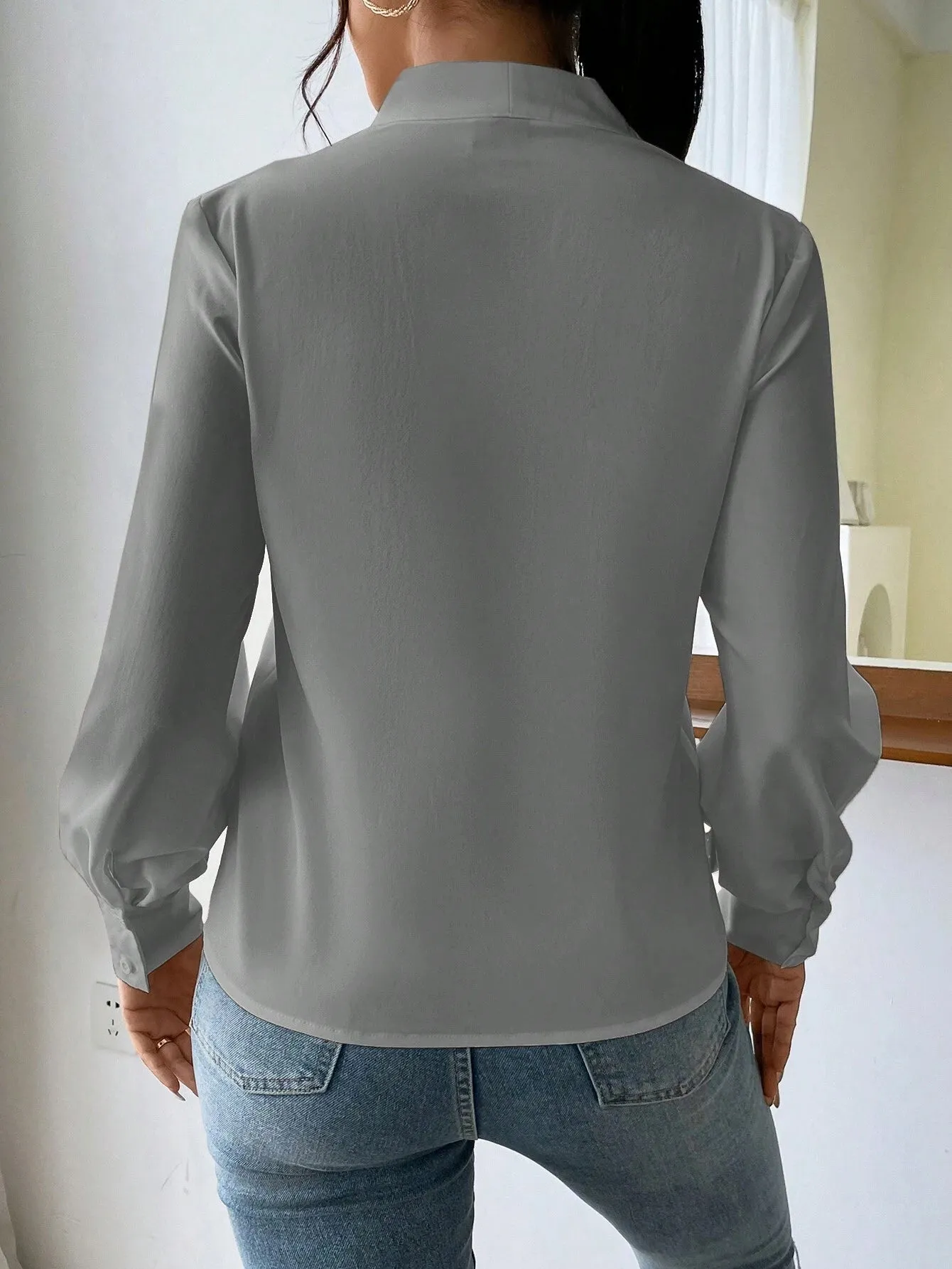 Women's Daily Casual Elegant Fashion Leopard Print V-Neck Long Sleeve Shirt sold by Negative product image thumbnail 2