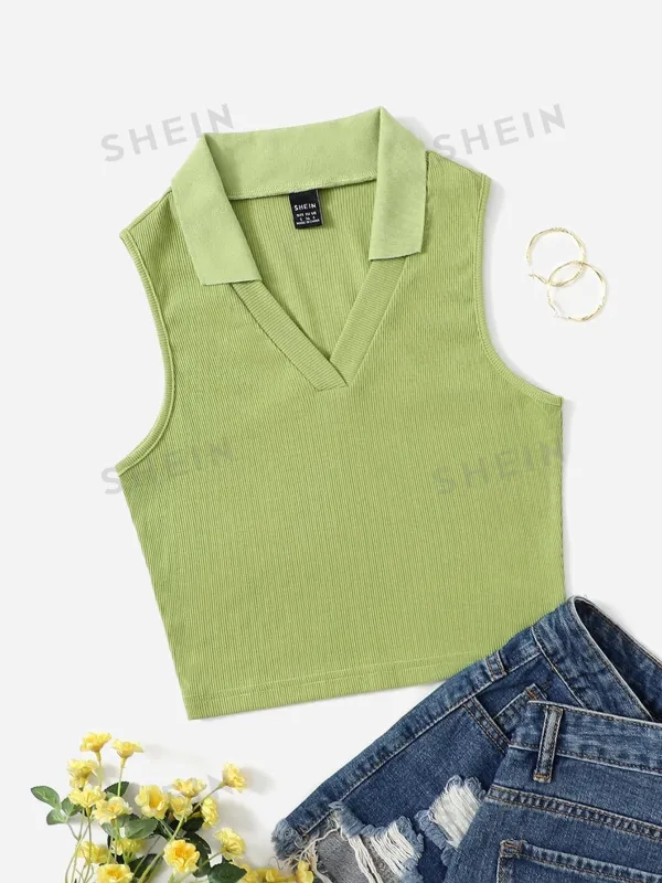 EZwear V-collar Solid Tank Top FD made by Negative