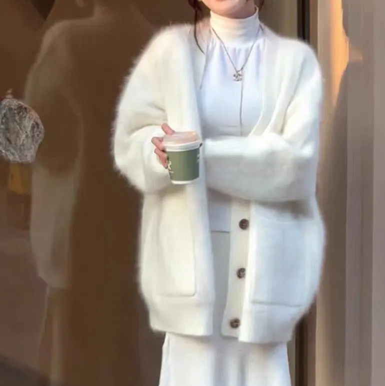 Korean soft waxy sweater knitted cardigan FD sold by Negative product image thumbnail 3