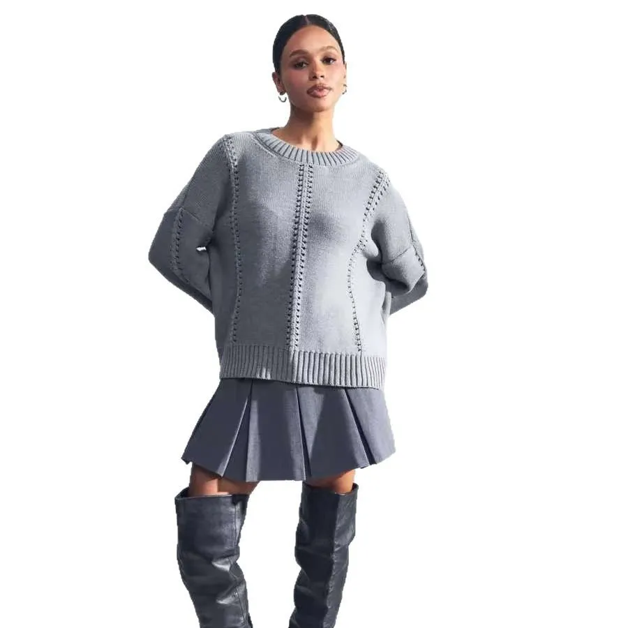 The Refined Hollow | Women's Cashmere Blend Crew Neck Knit Jumper FD sold by Negative product image thumbnail 4