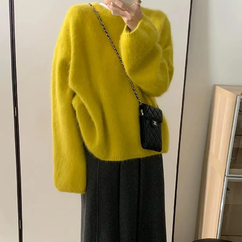 Soft waxy milk fufu imitation mink fleece pullover sweater FD sold by Negative product image thumbnail 3