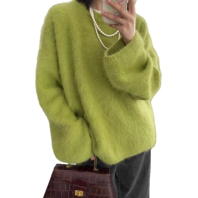 Soft waxy milk fufu imitation mink fleece pullover sweater FD sold by Negative product image thumbnail 5