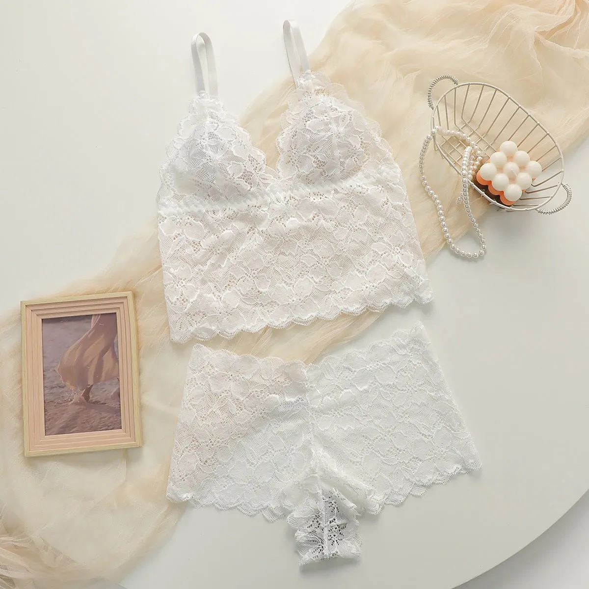 The Lace Back | Lace Wireless Triangle Cup Bra & Panty Set sold by Negative product image thumbnail 3