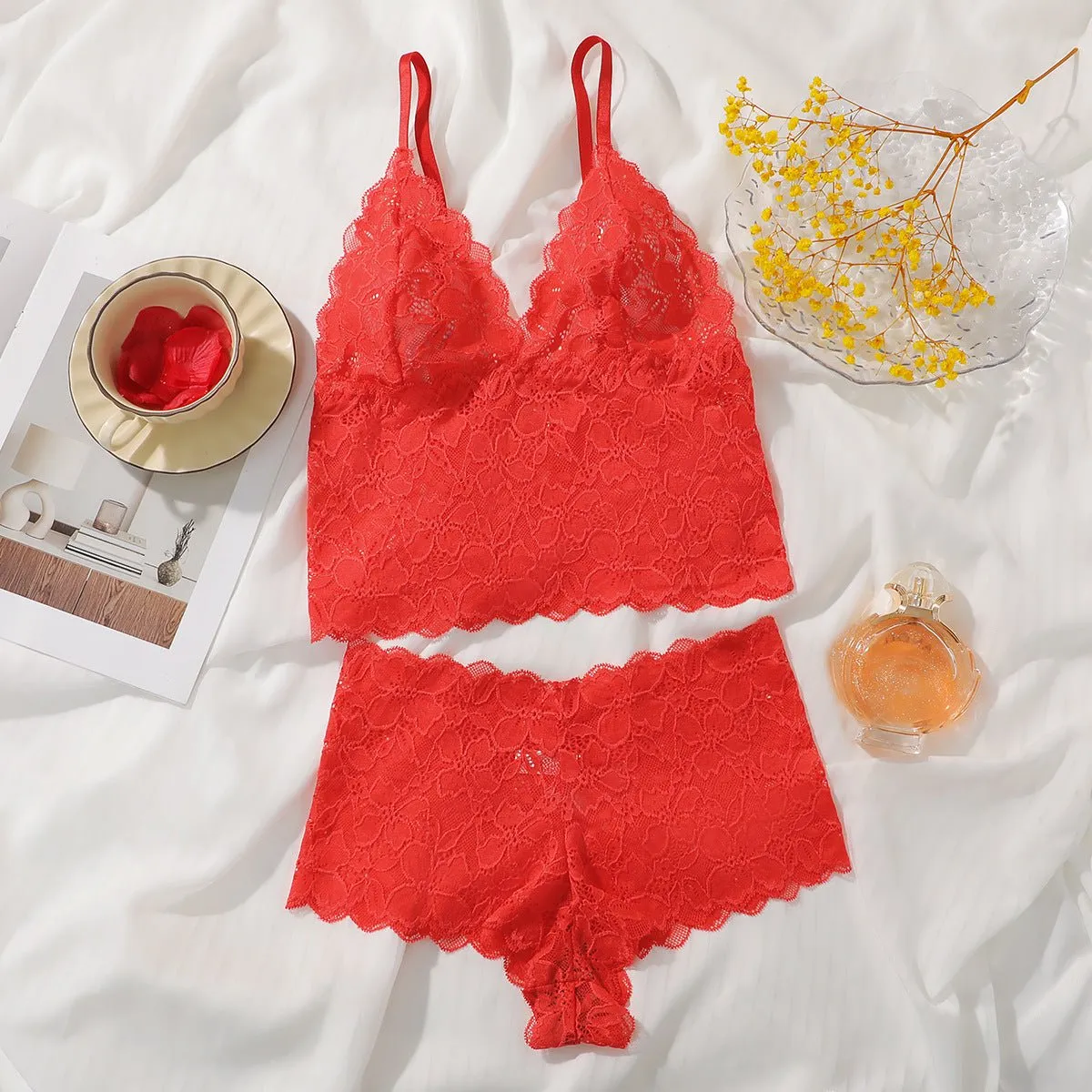 The Lace Back | Lace Wireless Triangle Cup Bra & Panty Set sold by Negative product image thumbnail 4