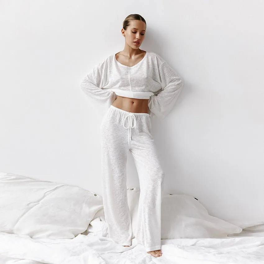 The Pure Comfort Set | Women's Knit Long-Sleeve Pajama Set sold by Negative product image thumbnail 4