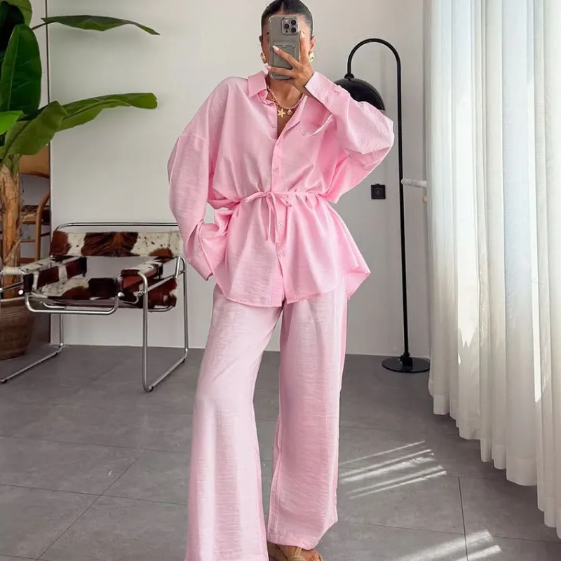 The Soft Whisper Set | Women's Long-Sleeve Button-Down Pajama Set made by Negative