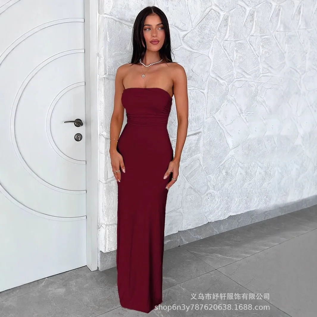 The Velvet Allure | Women's Sleeveless Low-Neck Bodycon Maxi Dress sold by Negative product image thumbnail 3