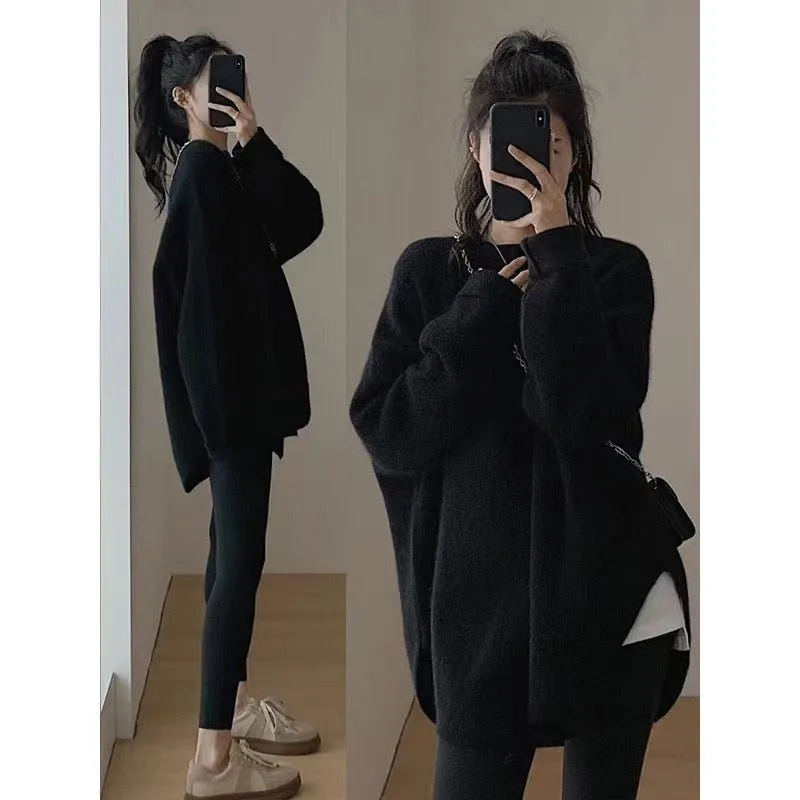 The Lazy Charm | Women's Loose Crew Neck Knit Pullover Sweater FD sold by Negative product image thumbnail 3