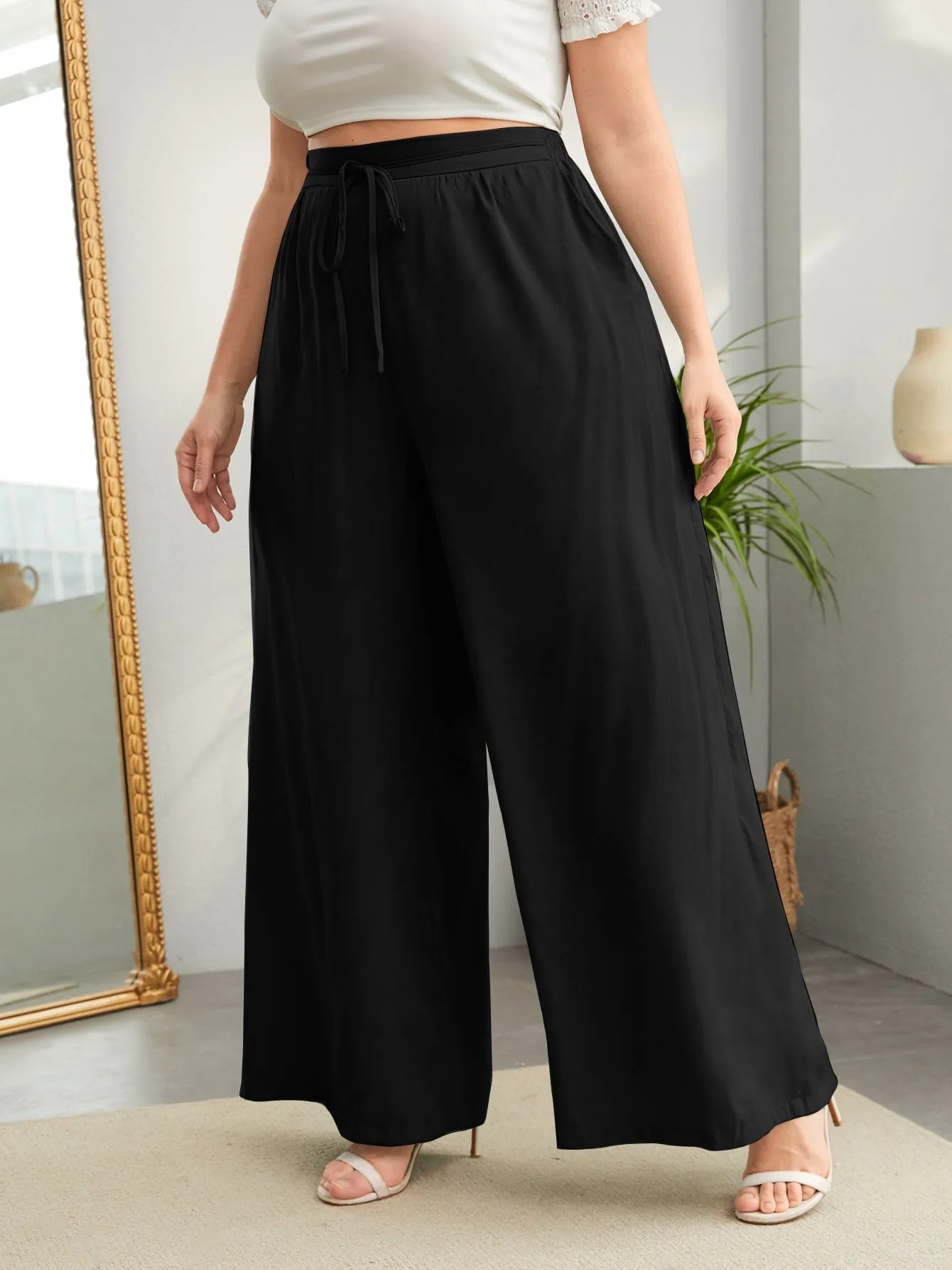 Plus Knot Front Wide Leg Pants FD sold by Negative product image thumbnail 3