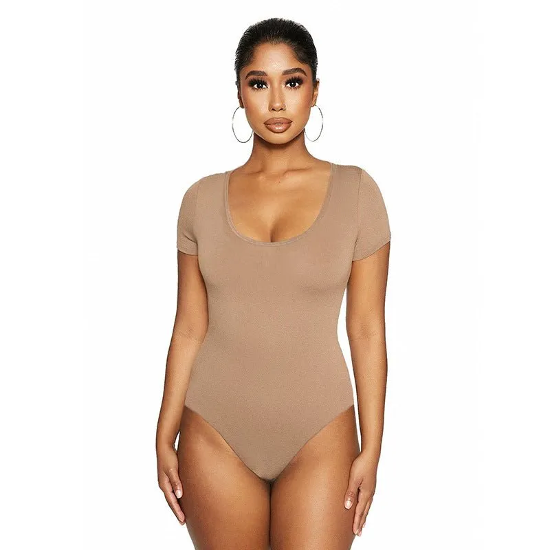 Women’s Sexy Slim Fit Short Sleeve Top – Cotton Spandex Pullover made by Negative