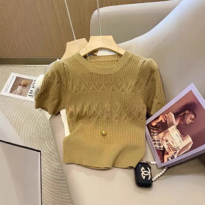 Women’s Core-Spun Yarn Slim-Fit Round Neck T-Shirt – Soft Summer Essential FD made by Negative