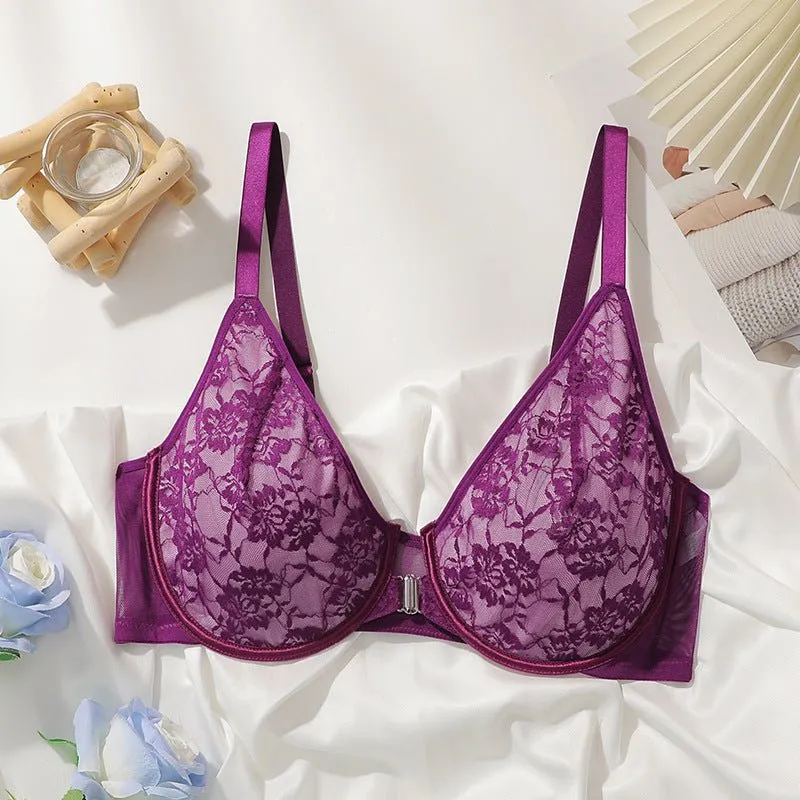 The Regal Comfort | Plus Size Front-Closure Lace Gather Bra sold by Negative product image thumbnail 3
