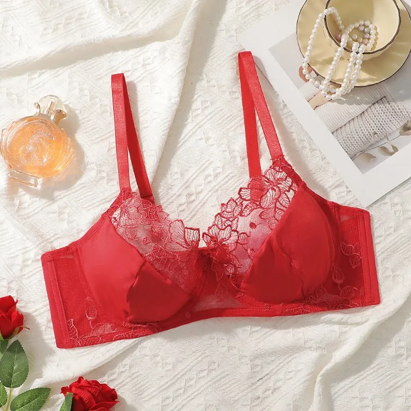 The Crimson Lace | Plus Size Lace Gather Bra made by Negative
