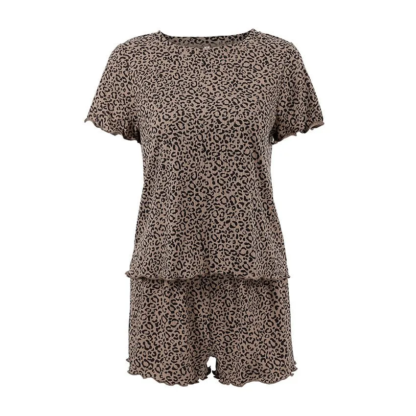 The Leopard Breeze | Leopard Print Short-Sleeve Top & Shorts Pajama Set sold by Negative product image thumbnail 5