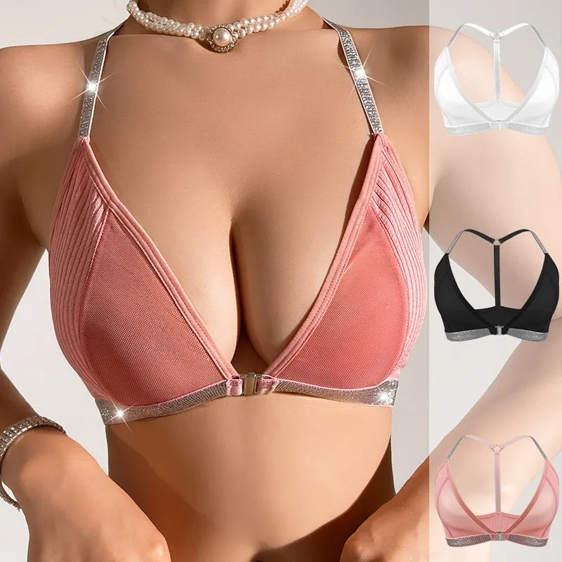 Sxy and hot silver belt, side breasts, comfortable and breathable bra for women FD sold by Negative