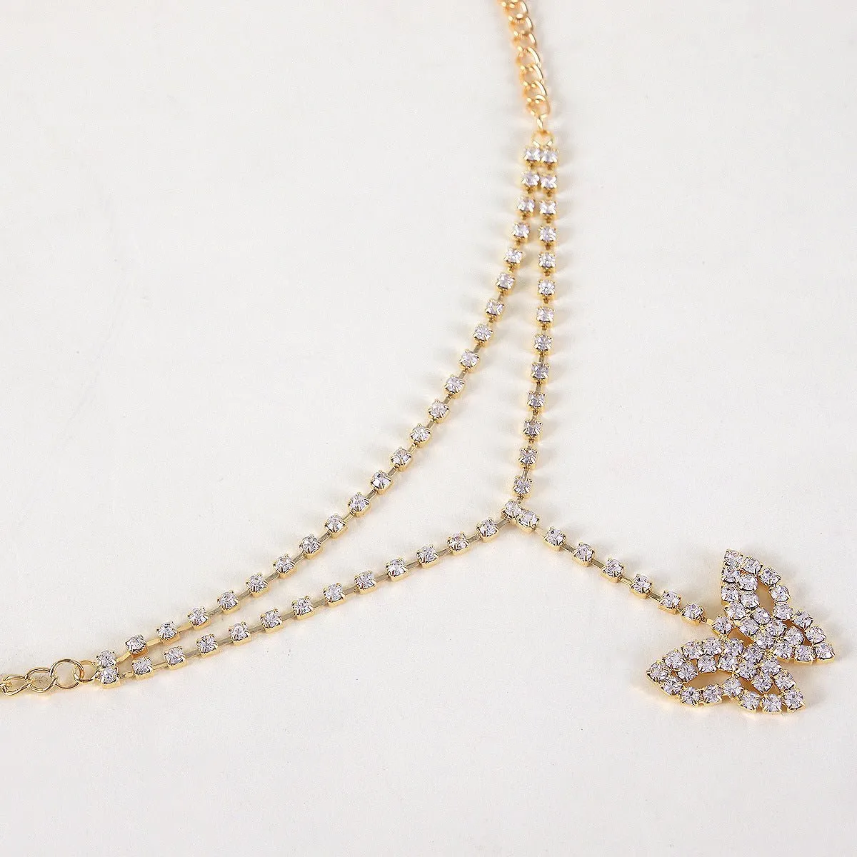 Body chain new simple fashion beach high-grade rhinestone butterfly waist jewelry FD sold by Negative product image thumbnail 3