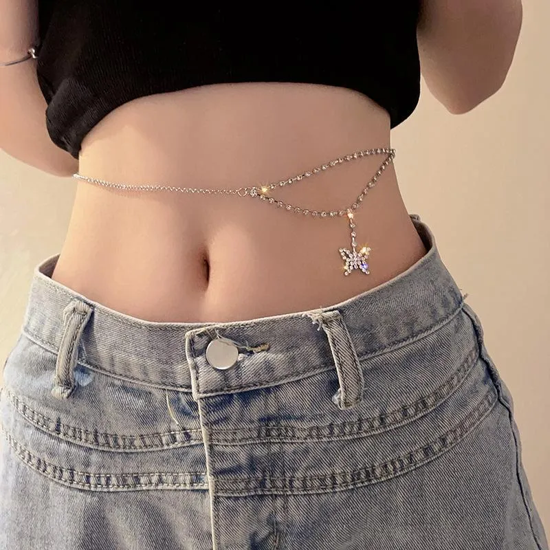 Body chain new simple fashion beach high-grade rhinestone butterfly waist jewelry FD sold by Negative