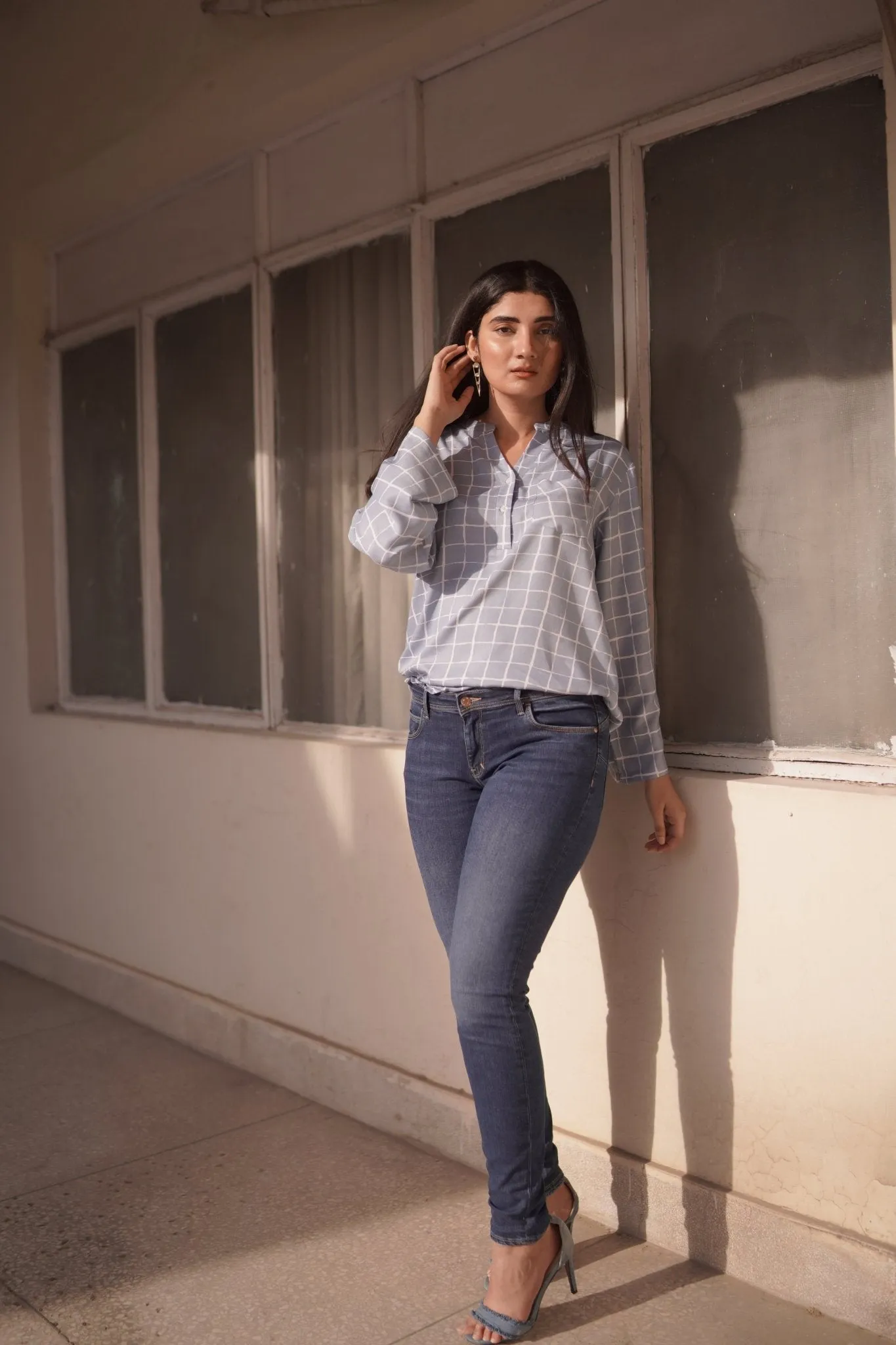 Plain High Waist Dark Wash Skinny Jeans sold by Negative product image thumbnail 5