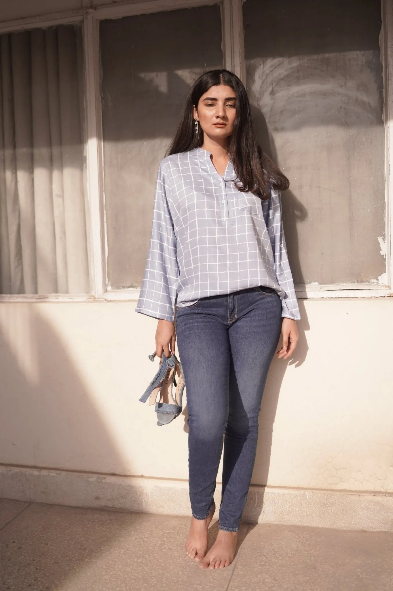 Plain High Waist Dark Wash Skinny Jeans sold by Negative product image thumbnail 2