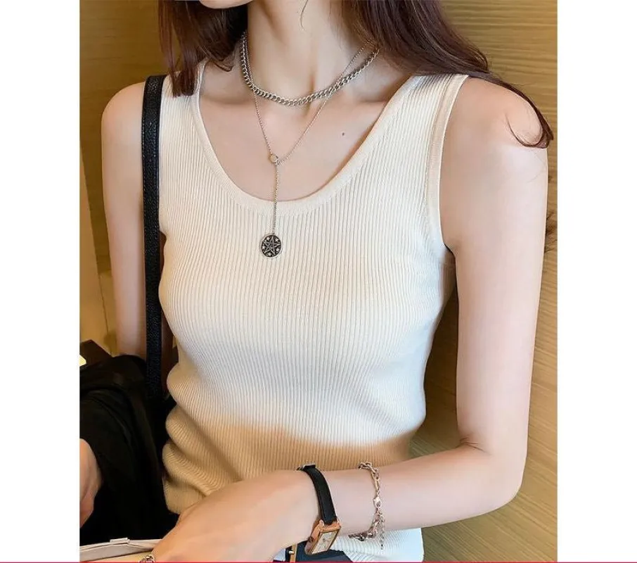 Women’s Bingshuang Silk Y-Shaped Slim-Fit Top – Lightweight Korean Casual Style made by Negative