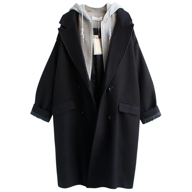 Elegant Warmth | Wool-Blend Double-Breasted Loose Coat sold by Negative product image thumbnail 5