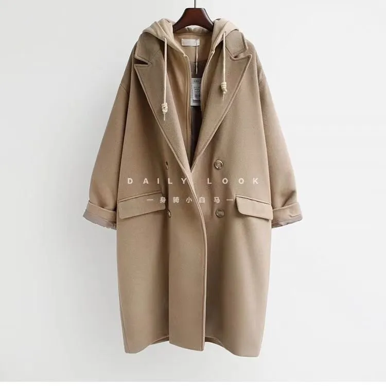 Elegant Warmth | Wool-Blend Double-Breasted Loose Coat sold by Negative product image thumbnail 2
