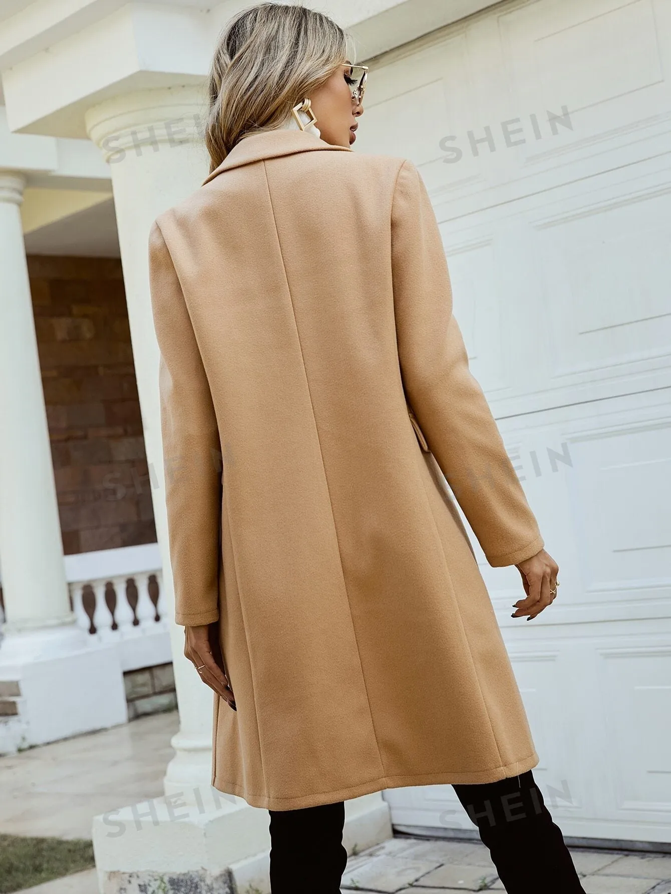 Frenchy Double Breasted Lapel Collar Overcoat sold by Negative product image thumbnail 5
