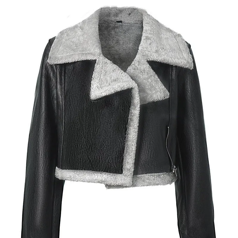 Grey Glow | Women's Faux Leather Street Hipster Jacket sold by Negative product image thumbnail 5