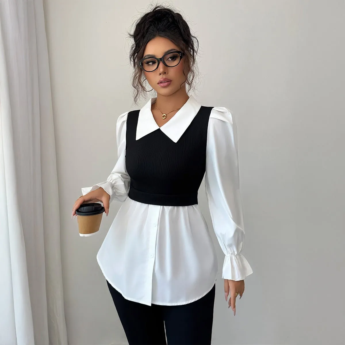 The Polished Layer | Solid Color Knitted Polo Shirt Cardigan sold by Negative product image thumbnail 2