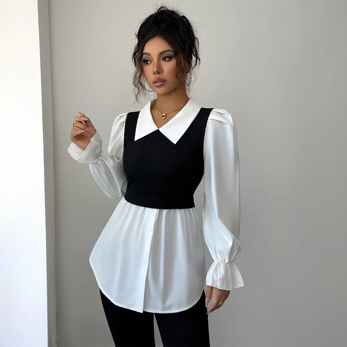The Polished Layer | Solid Color Knitted Polo Shirt Cardigan sold by Negative product image thumbnail 3