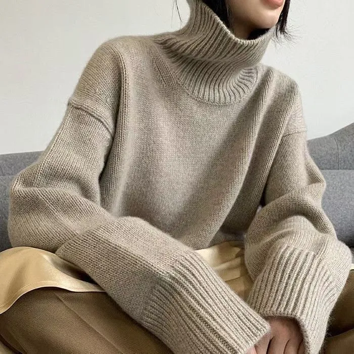 The Timeless Cozy | Women's Turtleneck Loose Knit Sweater sold by Negative product image thumbnail 4