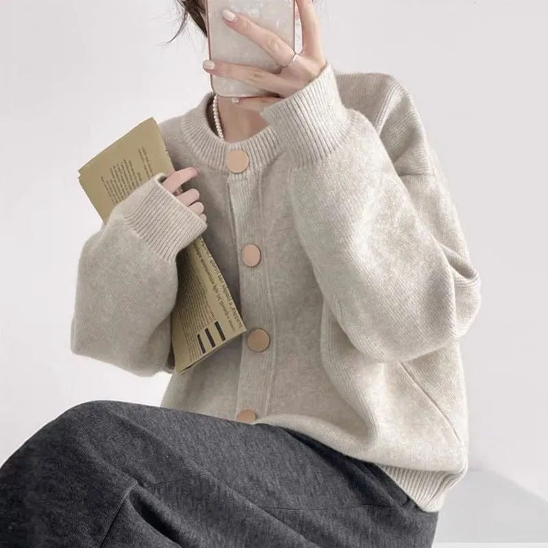 The Lazy Cozy | Solid Color Button Cardigan Sweater made by Negative