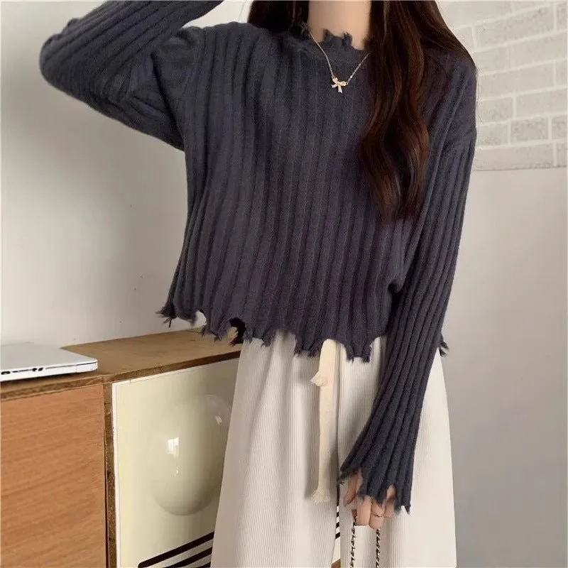 Women's Sweet Pullover Sweater – Slim Fit Lace Collar Long Sleeve sold by Negative product image thumbnail 5