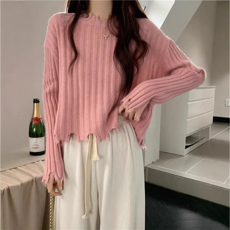 Women's Sweet Pullover Sweater – Slim Fit Lace Collar Long Sleeve sold by Negative product image thumbnail 4