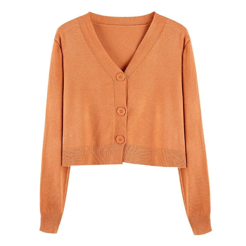 Women’s Loose-Fit V-Neck Cardigan – Elegant Commuter Style, Autumn 2025 sold by Negative product image thumbnail 3