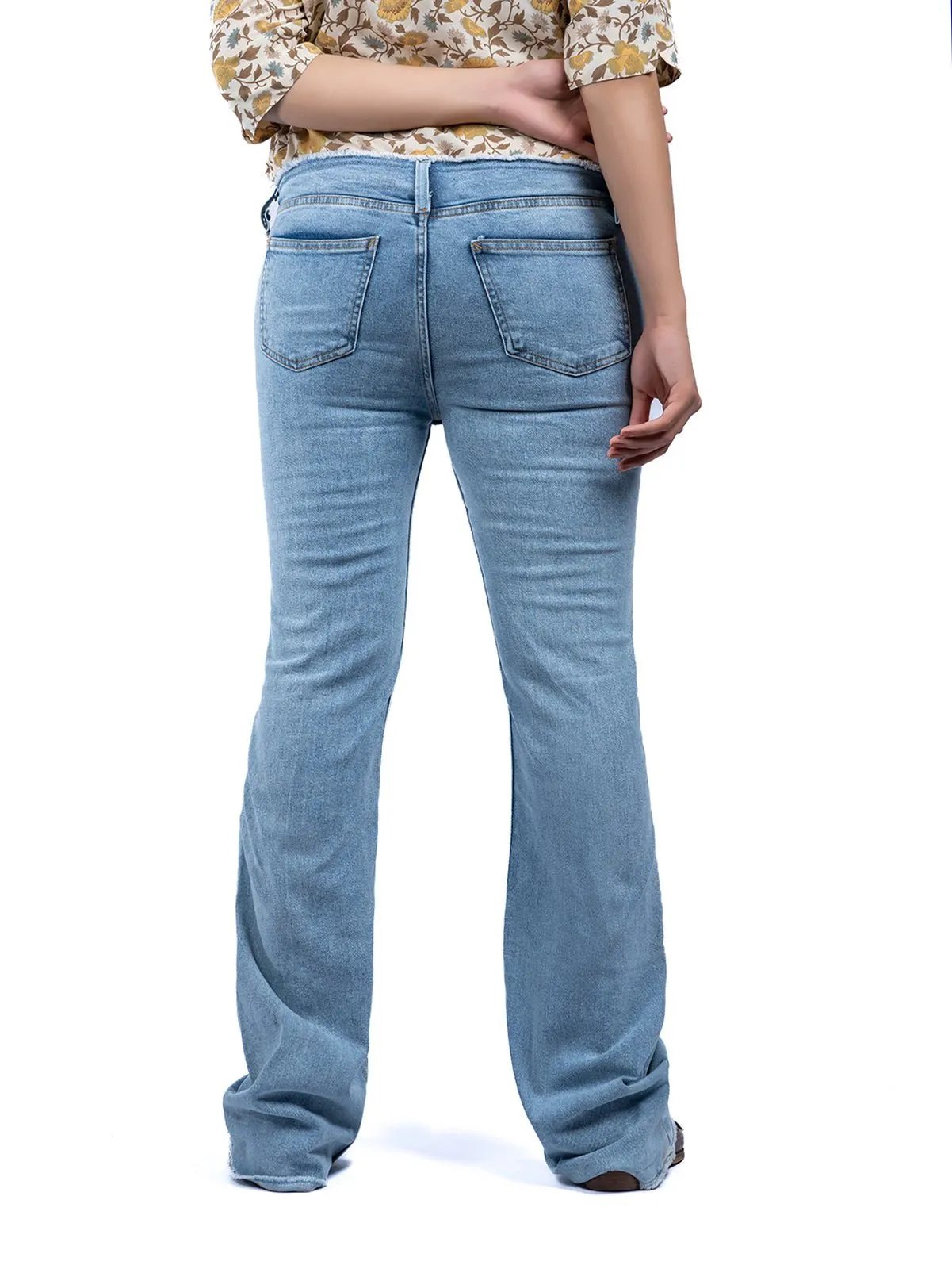 Irregular Waist Flare Leg Jeans sold by Negative product image thumbnail 4
