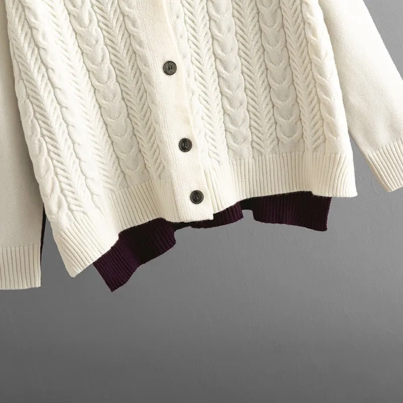 Contrast Twist | V-Neck Colorblock Knitted Cardigan Jacket sold by Negative product image thumbnail 4