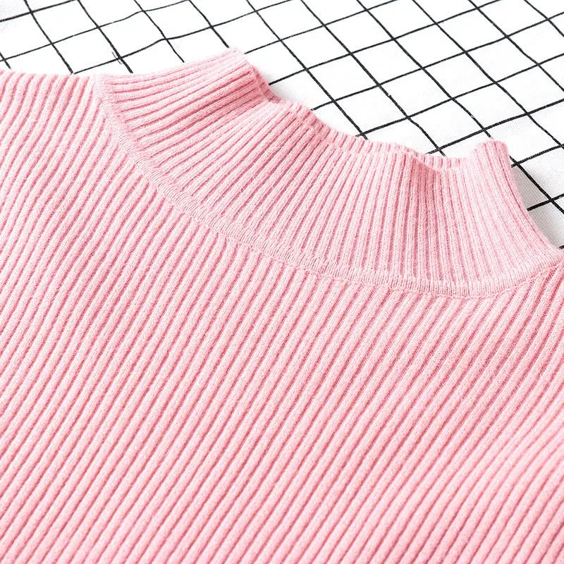 Half turtleneck sweater womens pullover slim knitted bottoming shirt sold by Negative product image thumbnail 5