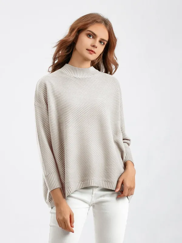 The Retro Cozy | Loose Half-Turtleneck Knit Pullover Sweater sold by Negative