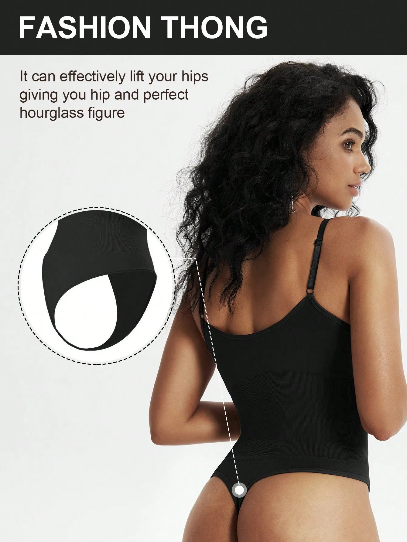 1pc Seamless Tummy Control Bodysuit Shapewear With Thong For Women FD sold by Negative product image thumbnail 3