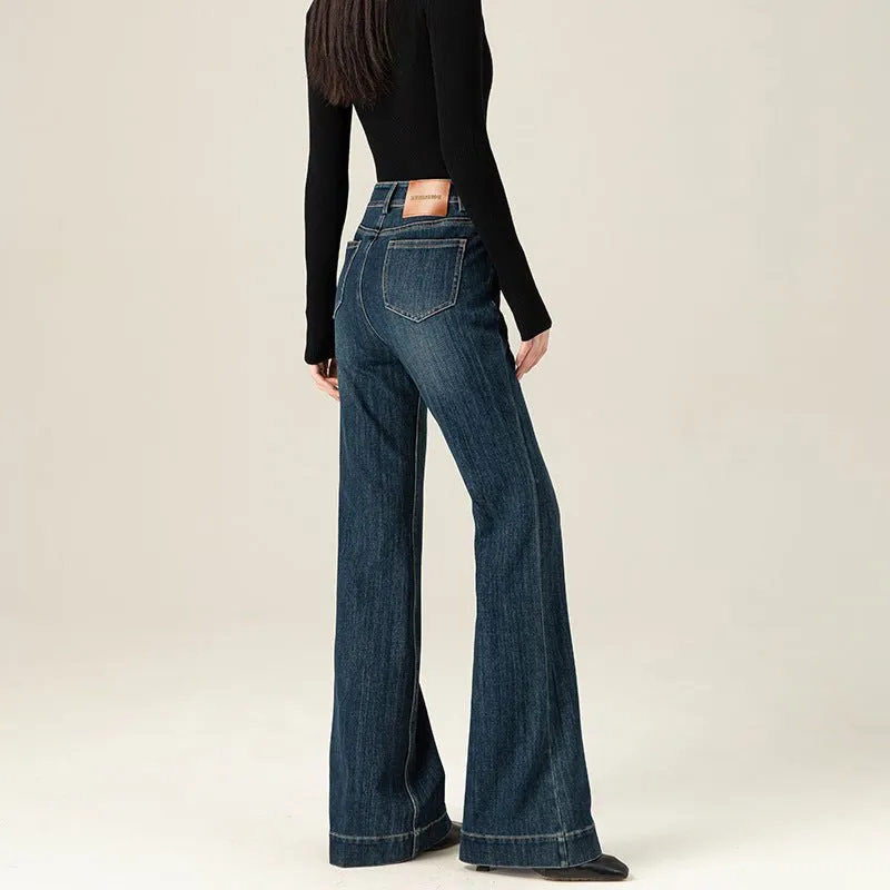 Tencel American-style horn jeans women's 2025 retro elastic sold by Negative