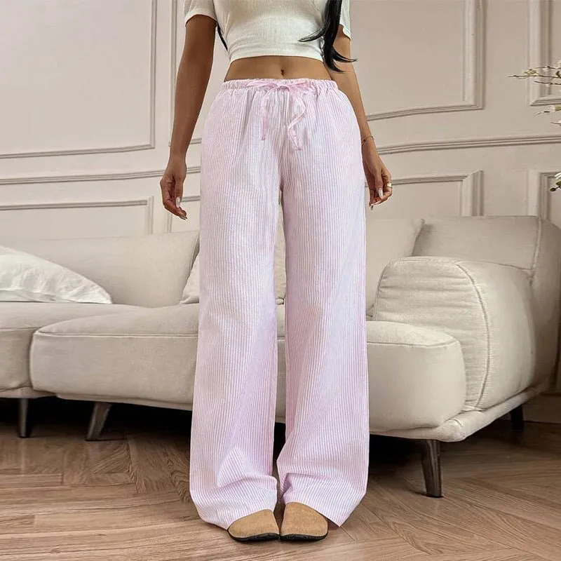 wish  women's clothing 2025 summer an and n all-match pink casual pants wide-leg casual trousers sold by Negative