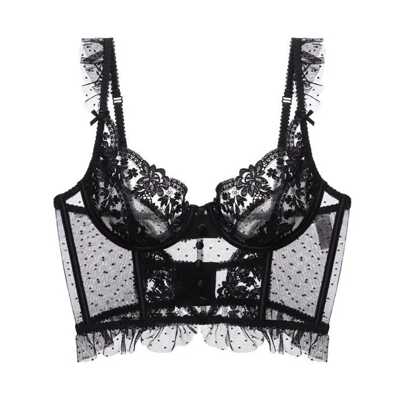 Pure Desire Lace | French Fishbone Suspender Steel Ring Bra Set sold by Negative product image thumbnail 3