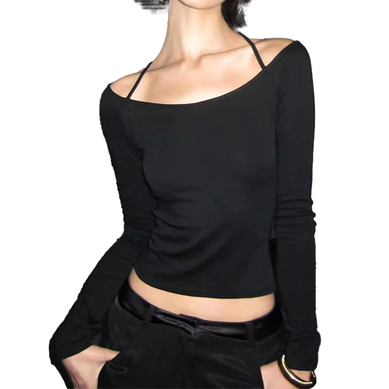 Neck slim-fitting bottoming shirt Spice Girl top sold by Negative