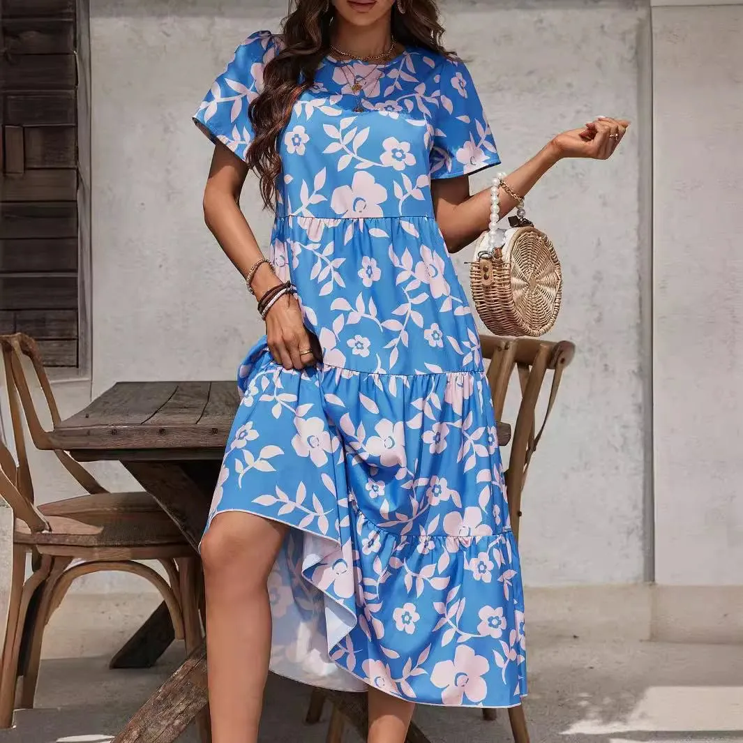 The Ruffle Bloom | Women's Floral Print Multi-Layer Ruffle Maxi Dress sold by Negative product image thumbnail 4